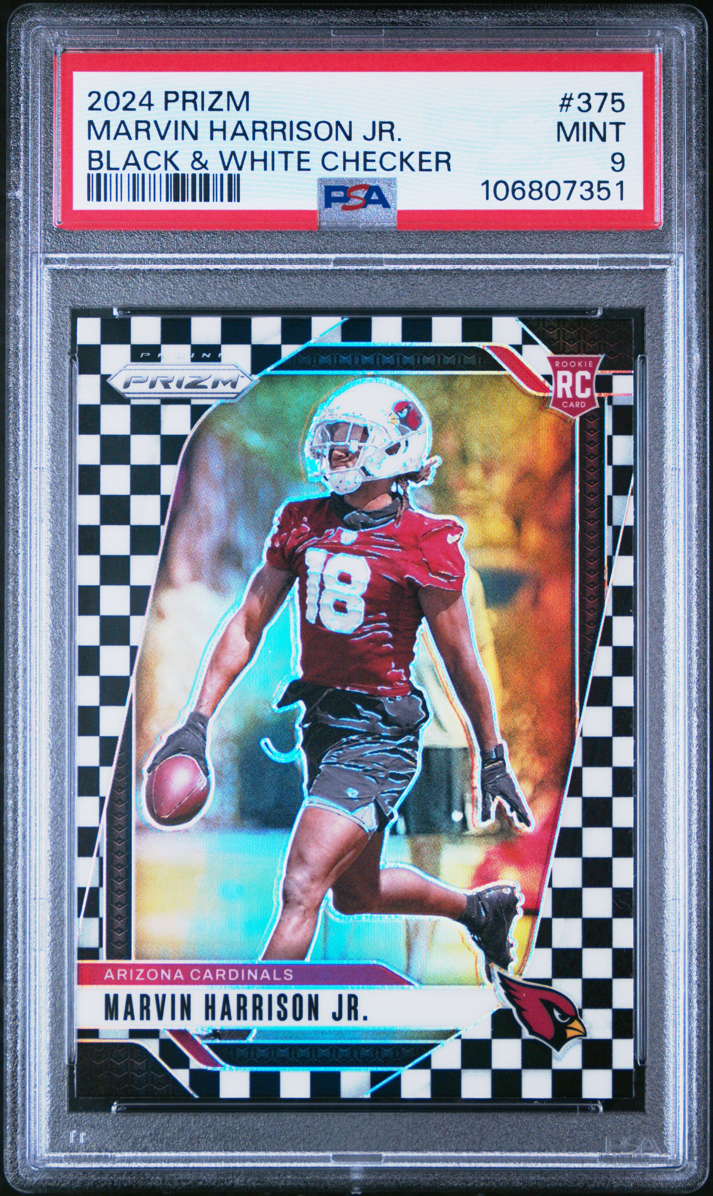 2024 Panini Prizm Marvin Harrison Jr. #375 (Black & White Checker) Mint 9 front