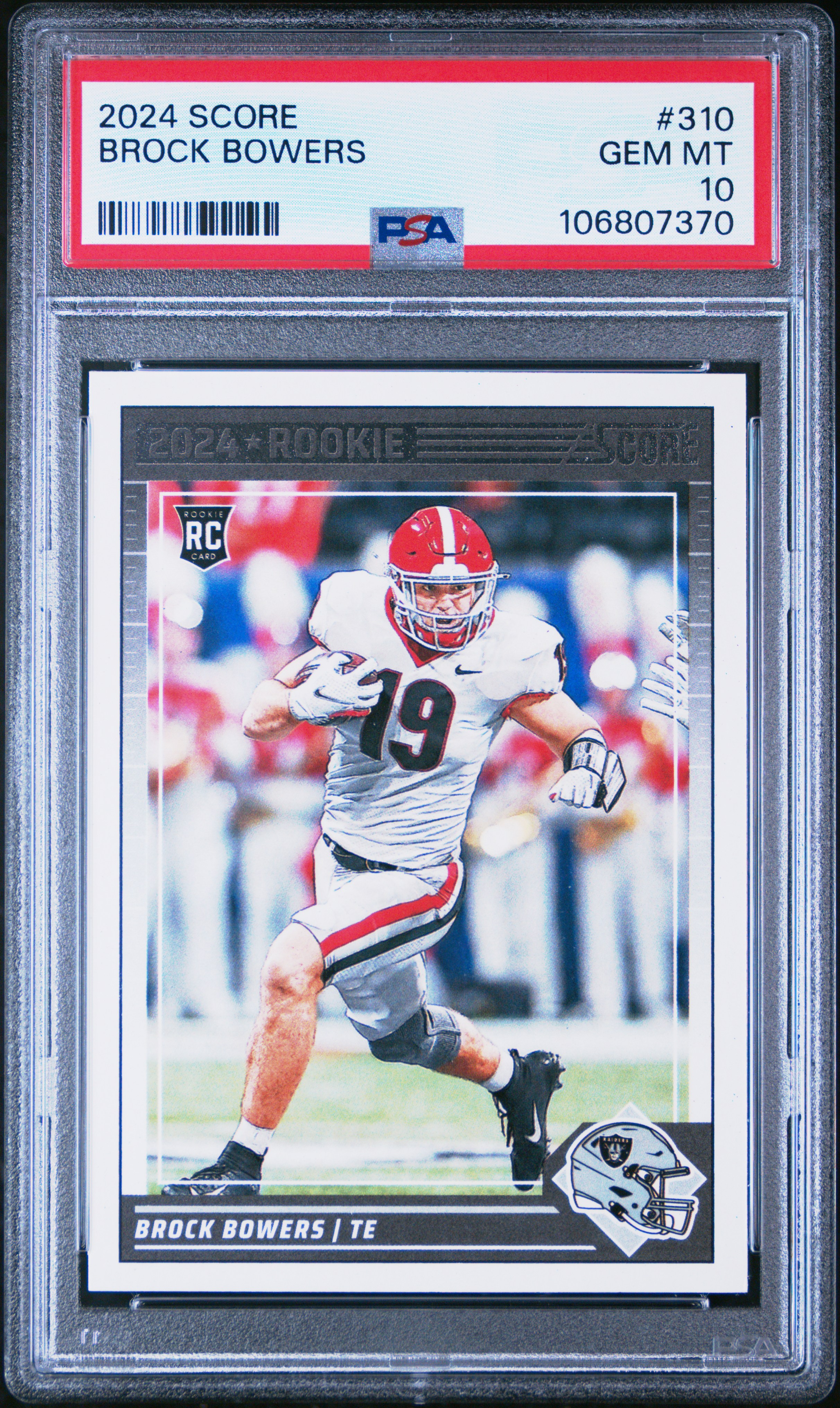 2024 Panini Score Brock Bowers #310 Gem Mt 10 front