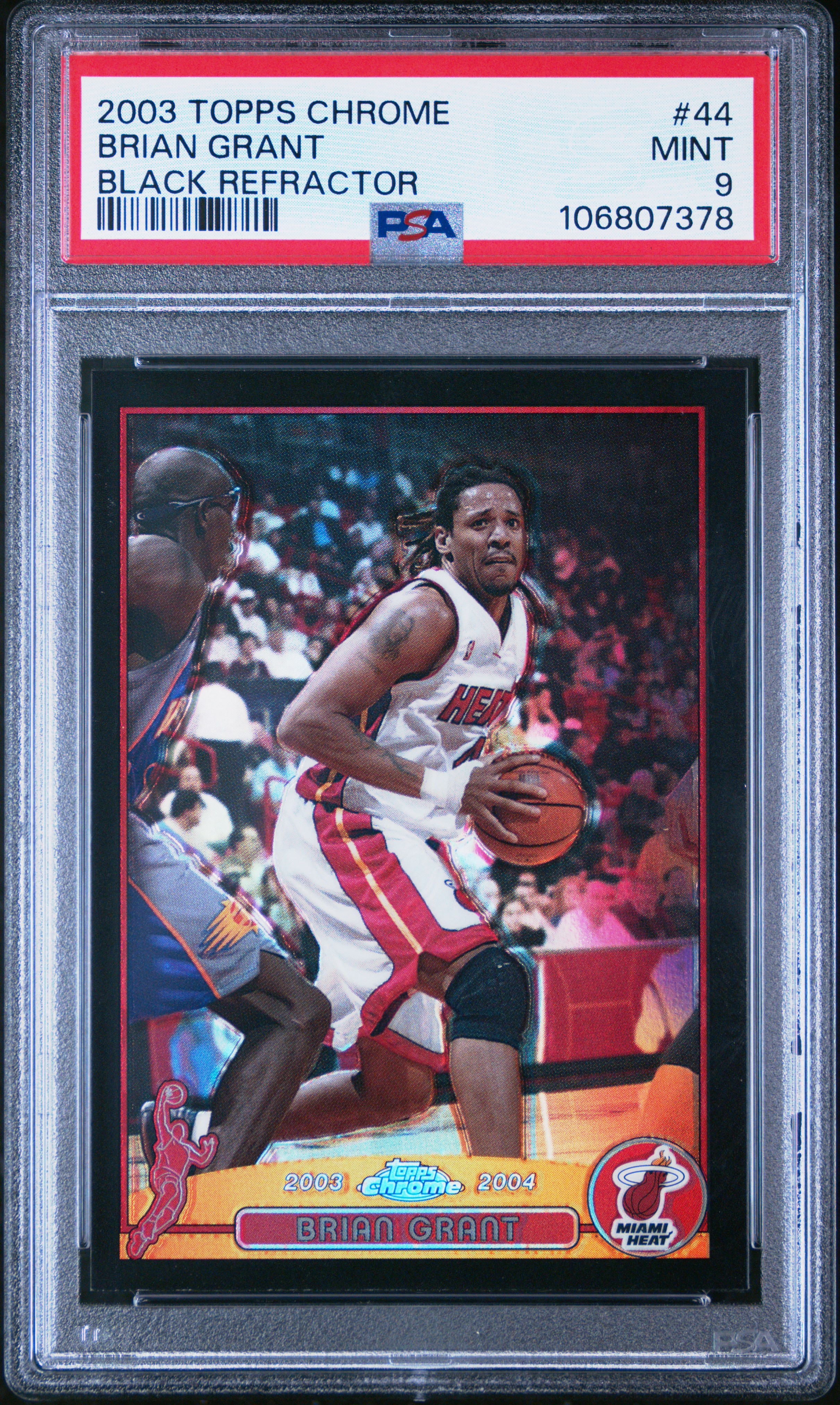 2003 Topps Chrome Brian Grant #44 (Black Refractor) Mint 9 front