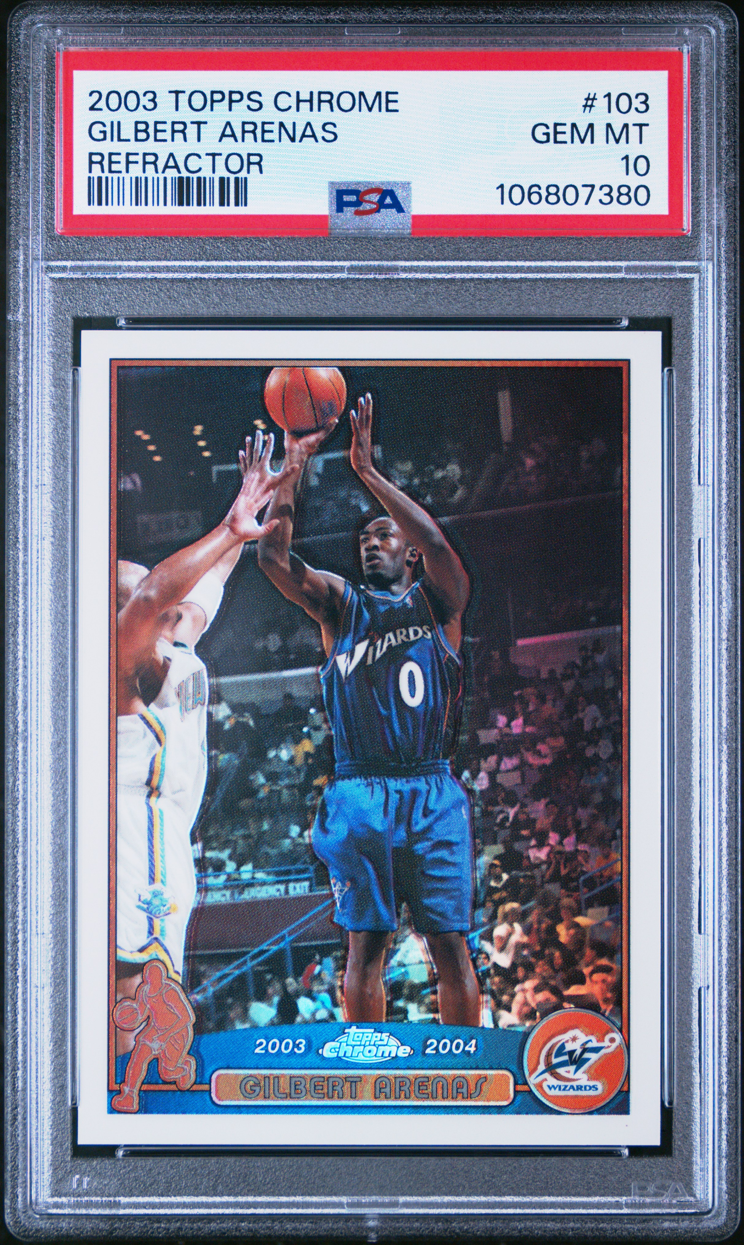 2003 Topps Chrome Gilbert Arenas #103 (Refractor) Gem Mt 10 front