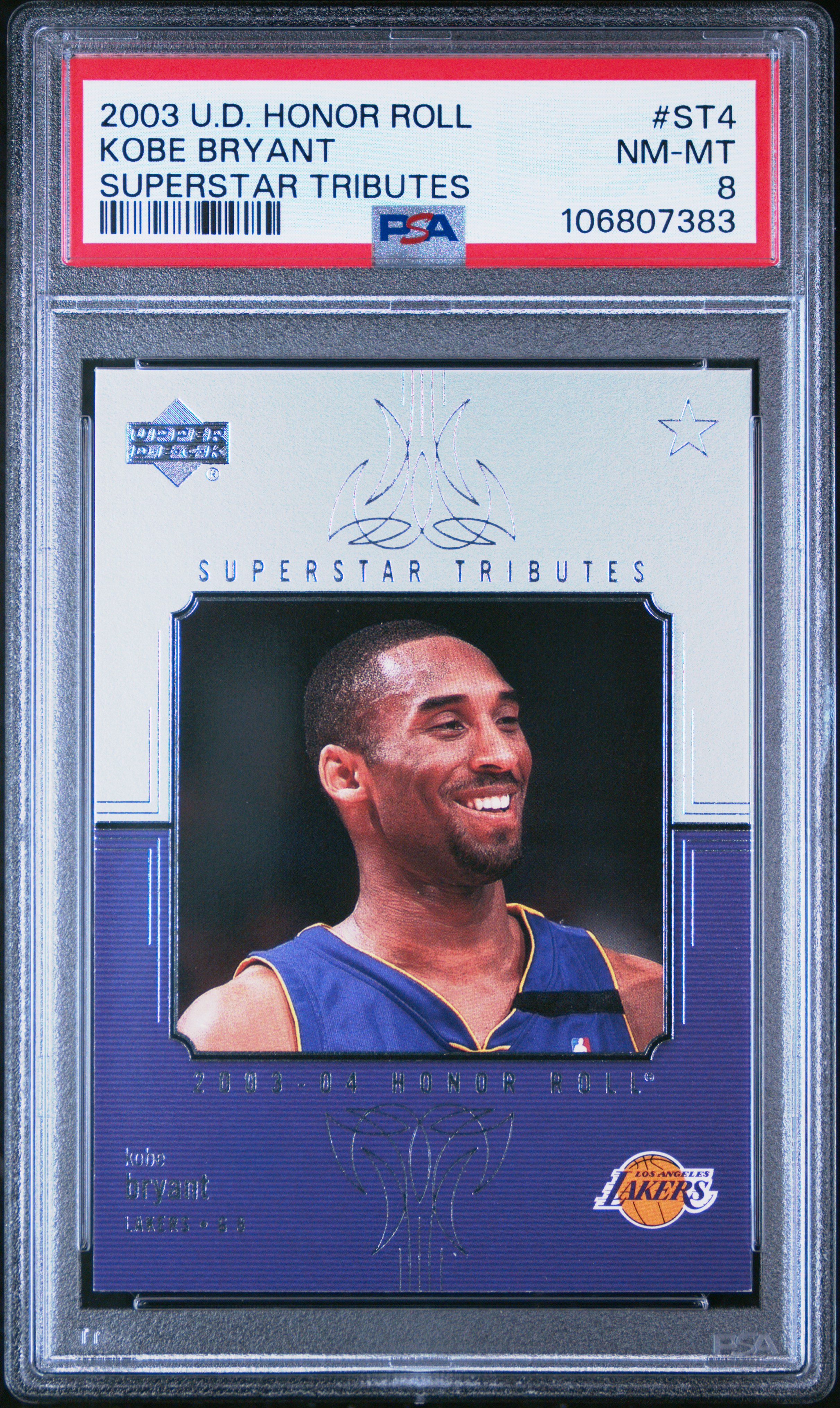 2003 Upper Deck Honor Roll Superstar Tributes Kobe Bryant #St4 (Superstar Tributes) Nm-Mt 8 front