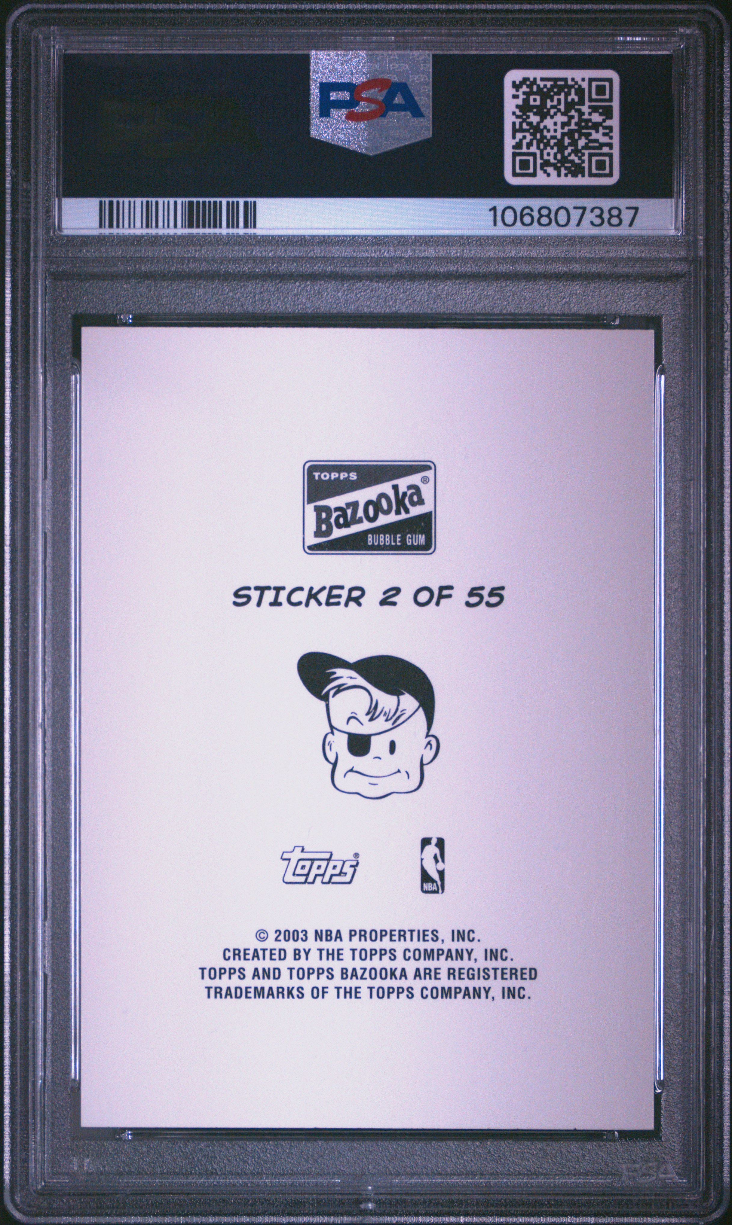 2003 Bazooka Stickers T.mcgrady/K.bryant #2 (V.carter/A.iverson) Nm-Mt 8 back