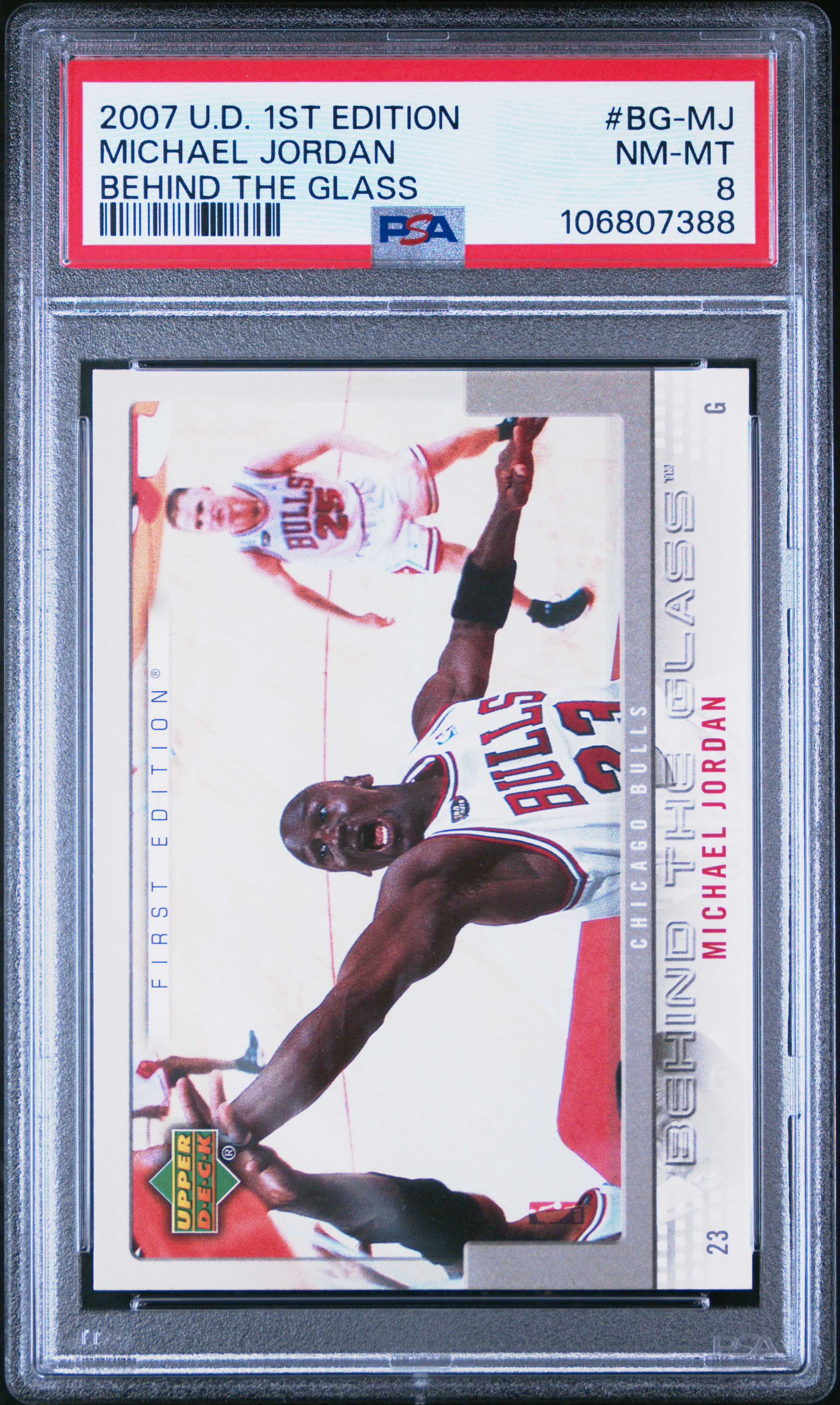 2007 Upper Deck First Edition Behind The Glass Michael Jordan #Bg-Mj (Behind The Glass) Nm-Mt 8 front