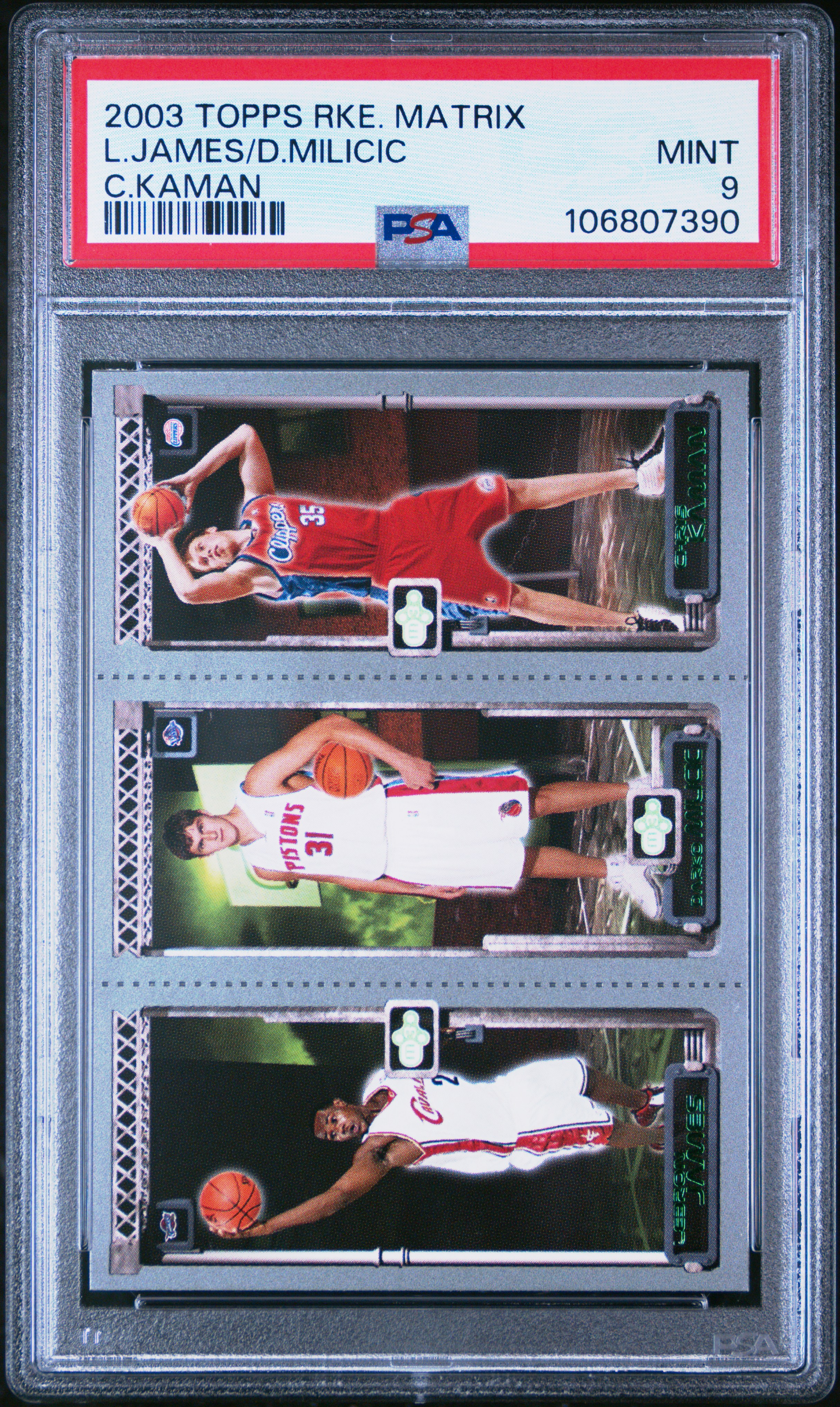 2003 Topps Rookie Matrix L.james/D.milicic (C.kaman) Mint 9 front