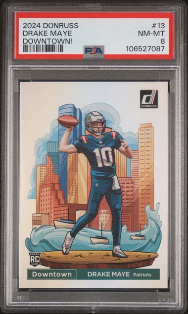 2024 Panini Donruss Downtown! Drake Maye #13 Nm-Mt 8 front