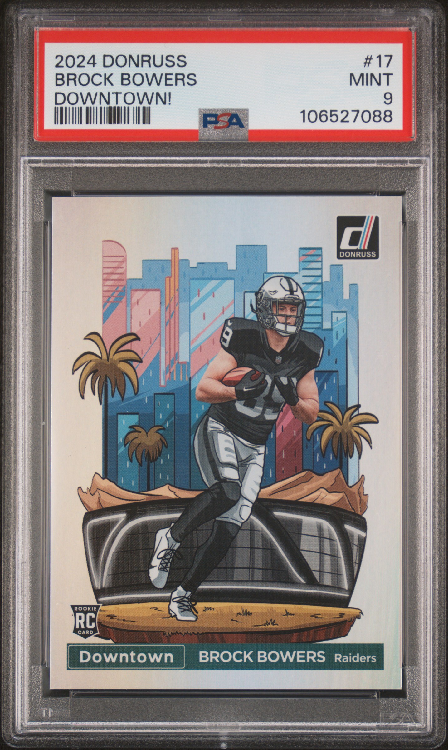 2024 Panini Donruss Downtown! Brock Bowers #17 Mint 9 front