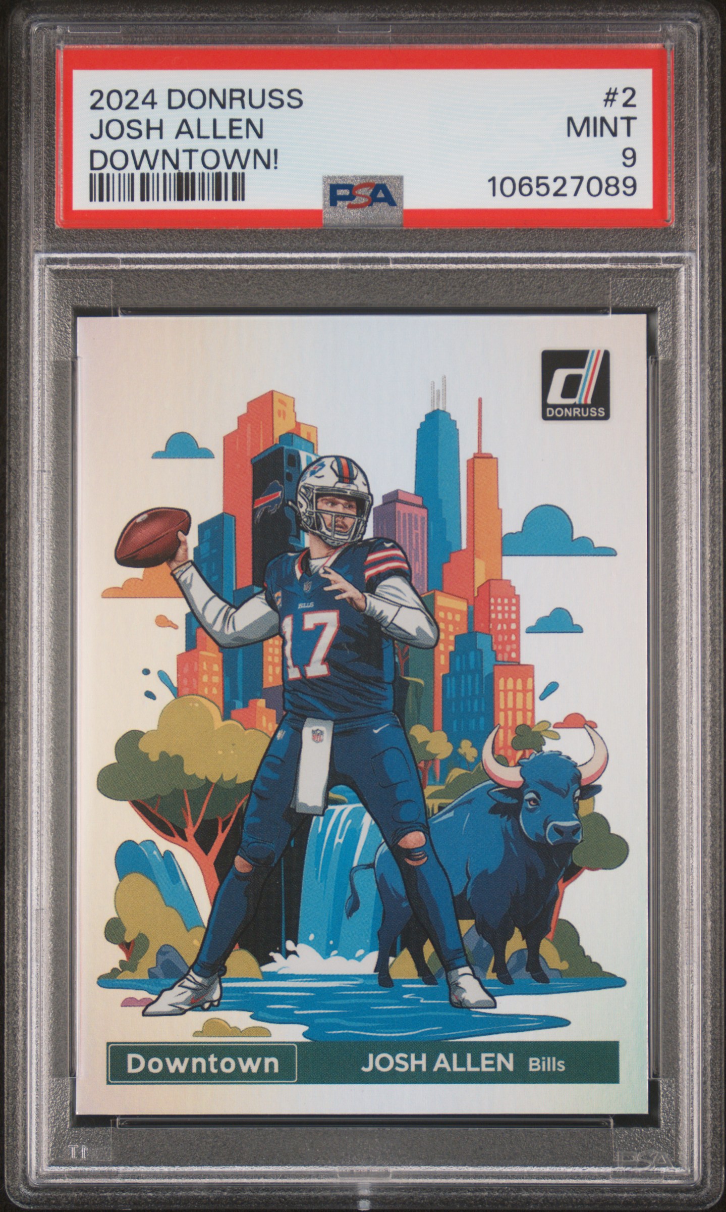 2024 Panini Donruss Downtown! Josh Allen #2 Mint 9 front