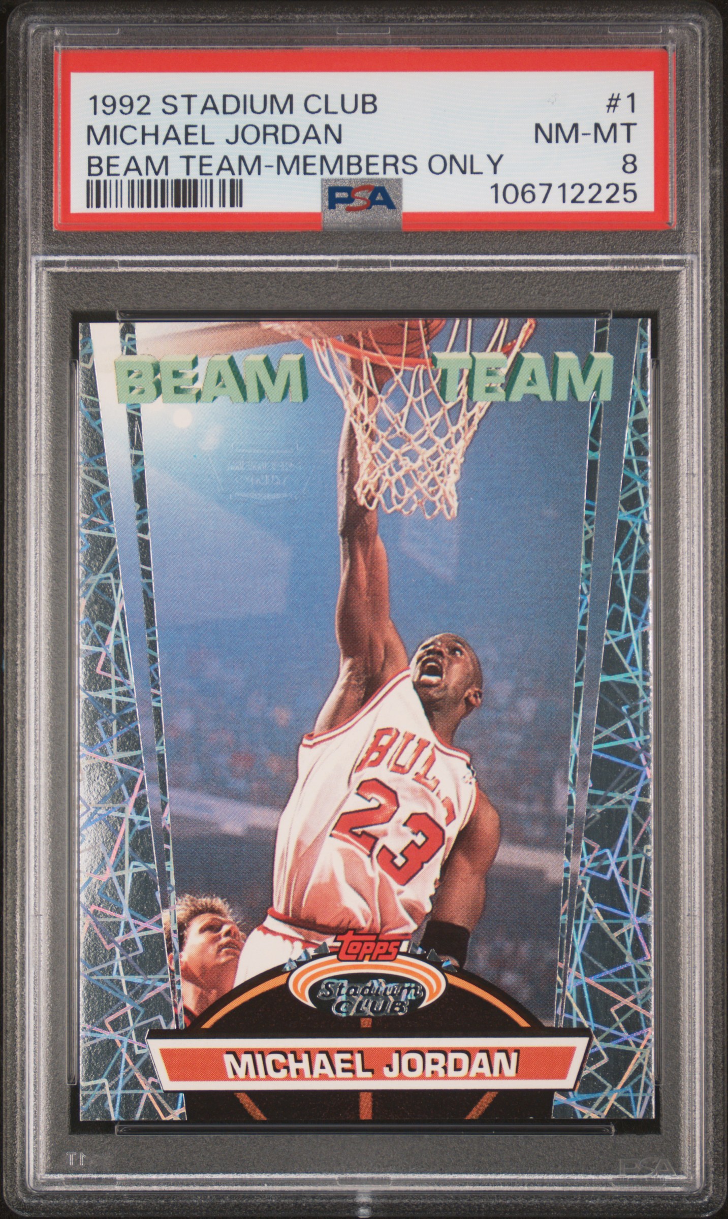 1992 Stadium Club Beam Team Michael Jordan #1 (Beam Team-Members Only) Nm-Mt 8 front
