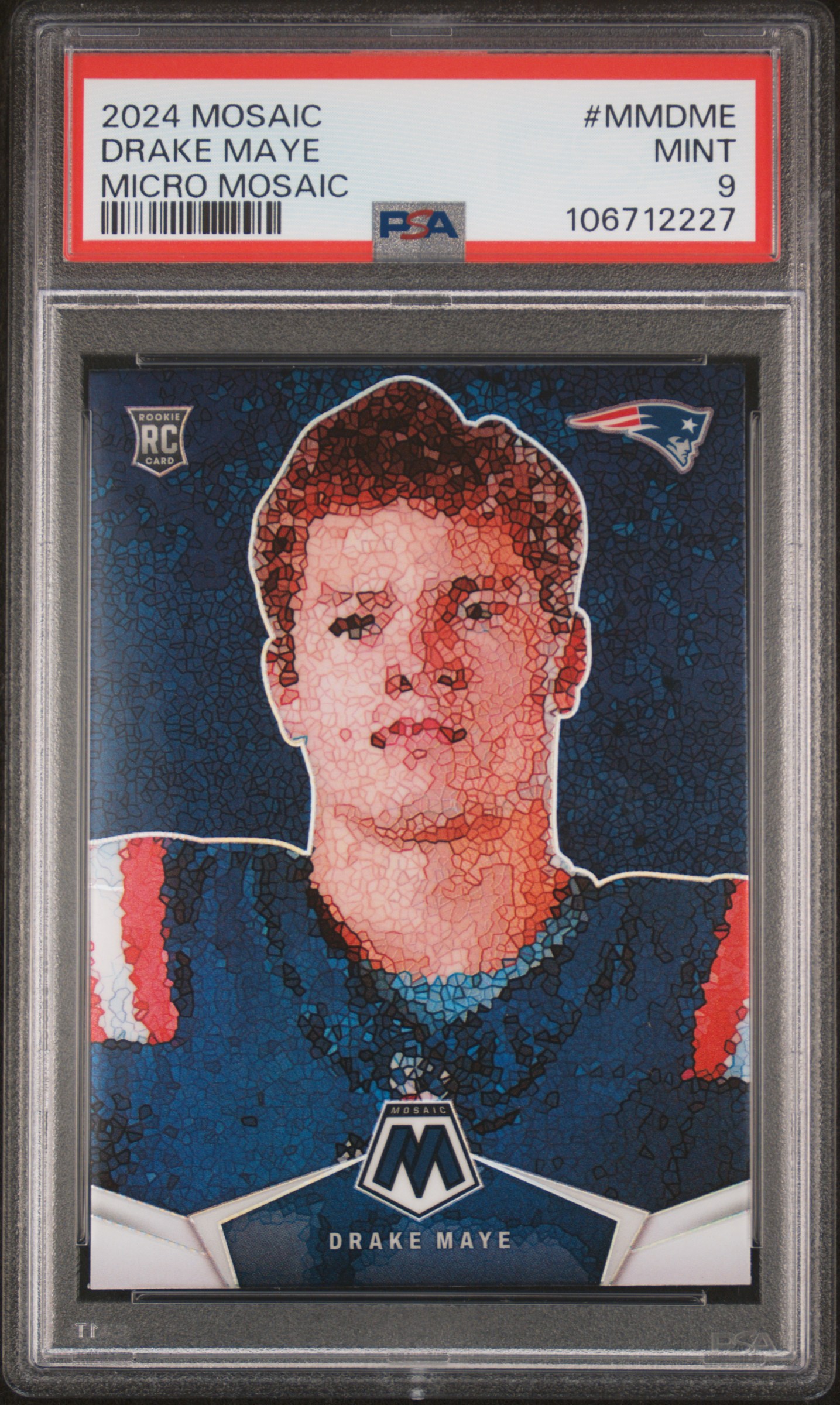 2024 Panini Mosaic Micro Mosaic Drake Maye #Mmdme Mint 9 front