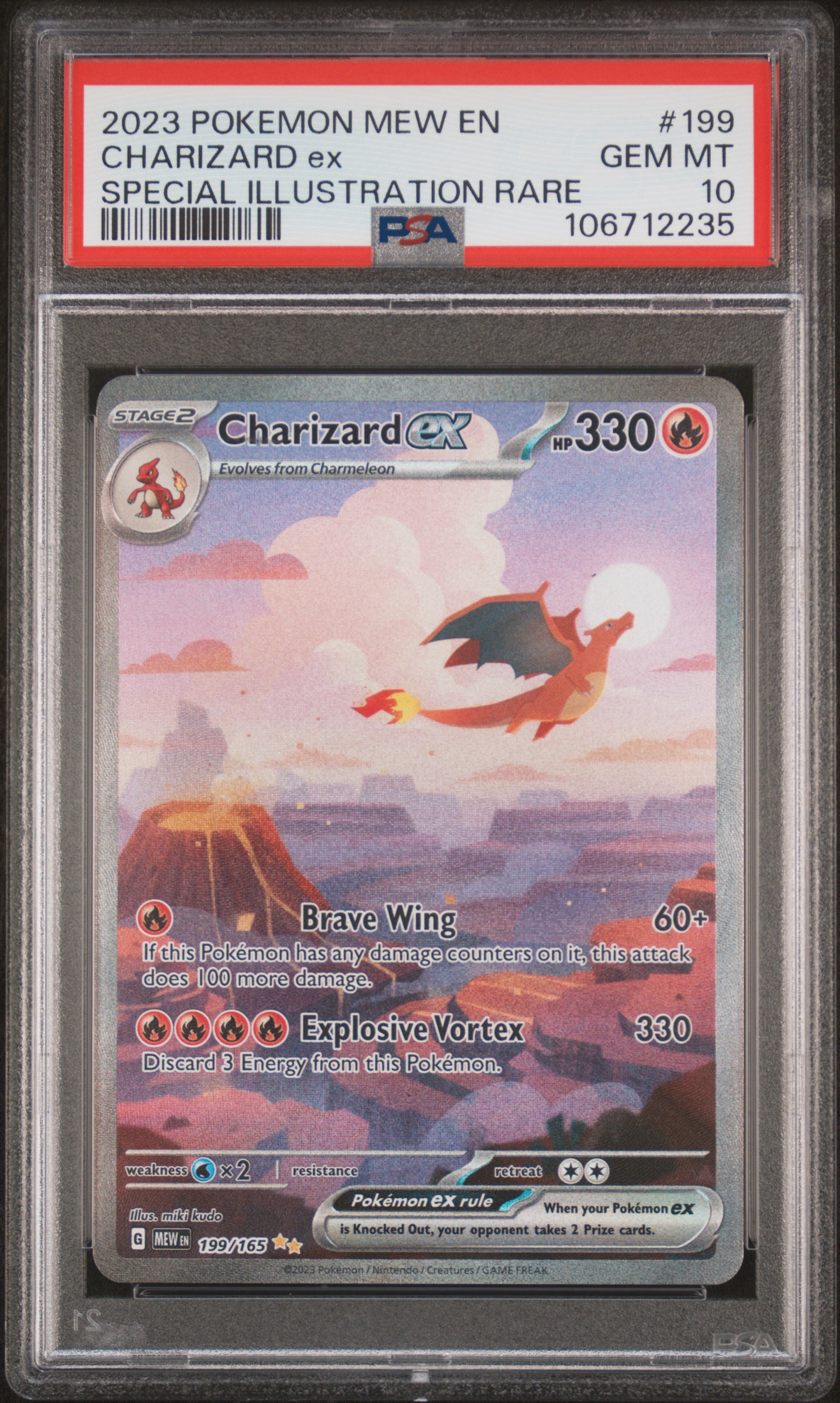 2023 Pokemon Mew En-151 Charizard Ex #199 (Special Illustration Rare) Gem Mt 10 front
