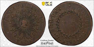 1783 C Nova 1/2P Pointed Rays, Small US VF25BN