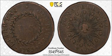 1783 C Nova 1/2P Pointed Rays, Small US VF25BN