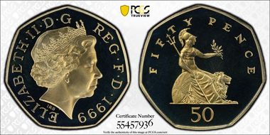 1999 50p S-H8 PR69DCAM