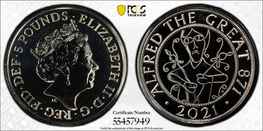 2021 £5 Alfred The Great MS69