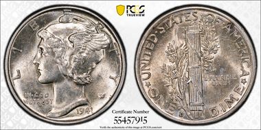 1941-D 10C AU58