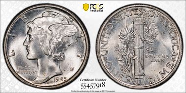 1945-S 10C MS66