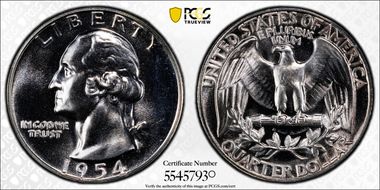 1954 25C PR65