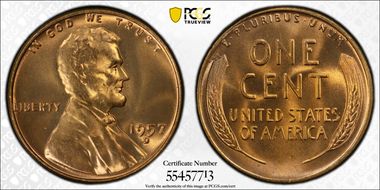 1957-D 1C MS67+ RD