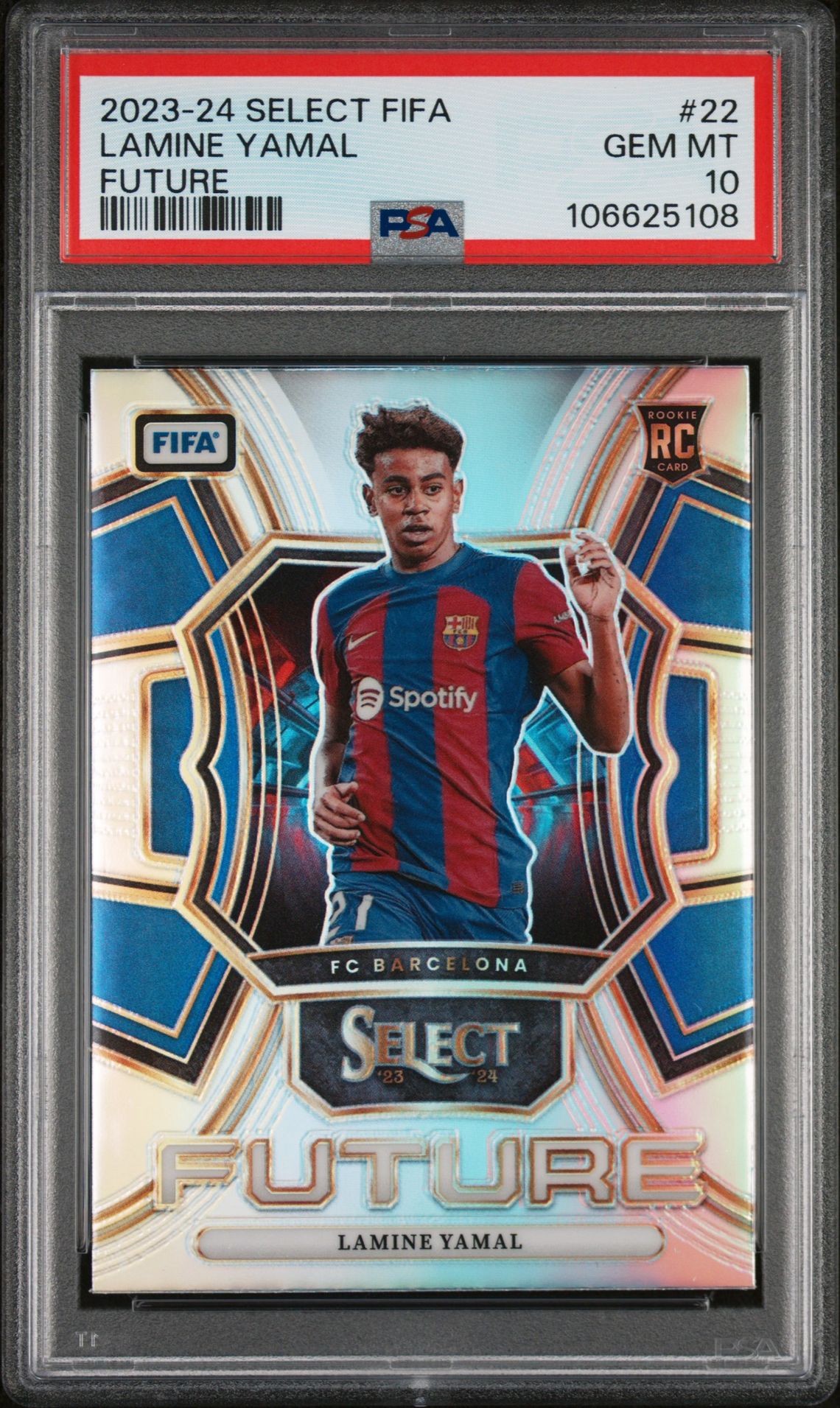 2023-24 Panini Select Fifa Select Future Lamine Yamal #22 Gem Mt 10 front