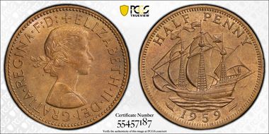 1959 1/2D S-4158 MS64RB