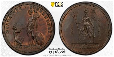 "1759" AE Medal Betts-417, Guadaloupe MS61BN