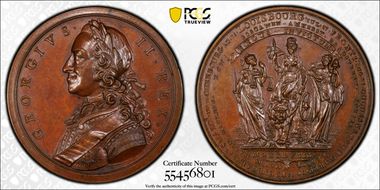 (1758) AE Medal Betts-416, British Victories MS63BN