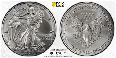 2021 $1 Silver Eagle - Type 1 MS70