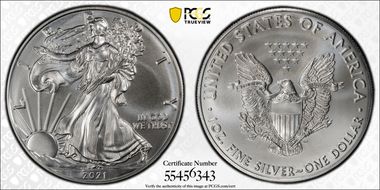 2021 $1 Silver Eagle - Type 1 MS70