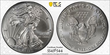 2021 $1 Silver Eagle - Type 1 MS70