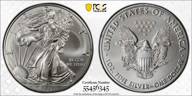 2021 $1 Silver Eagle - Type 1 MS69