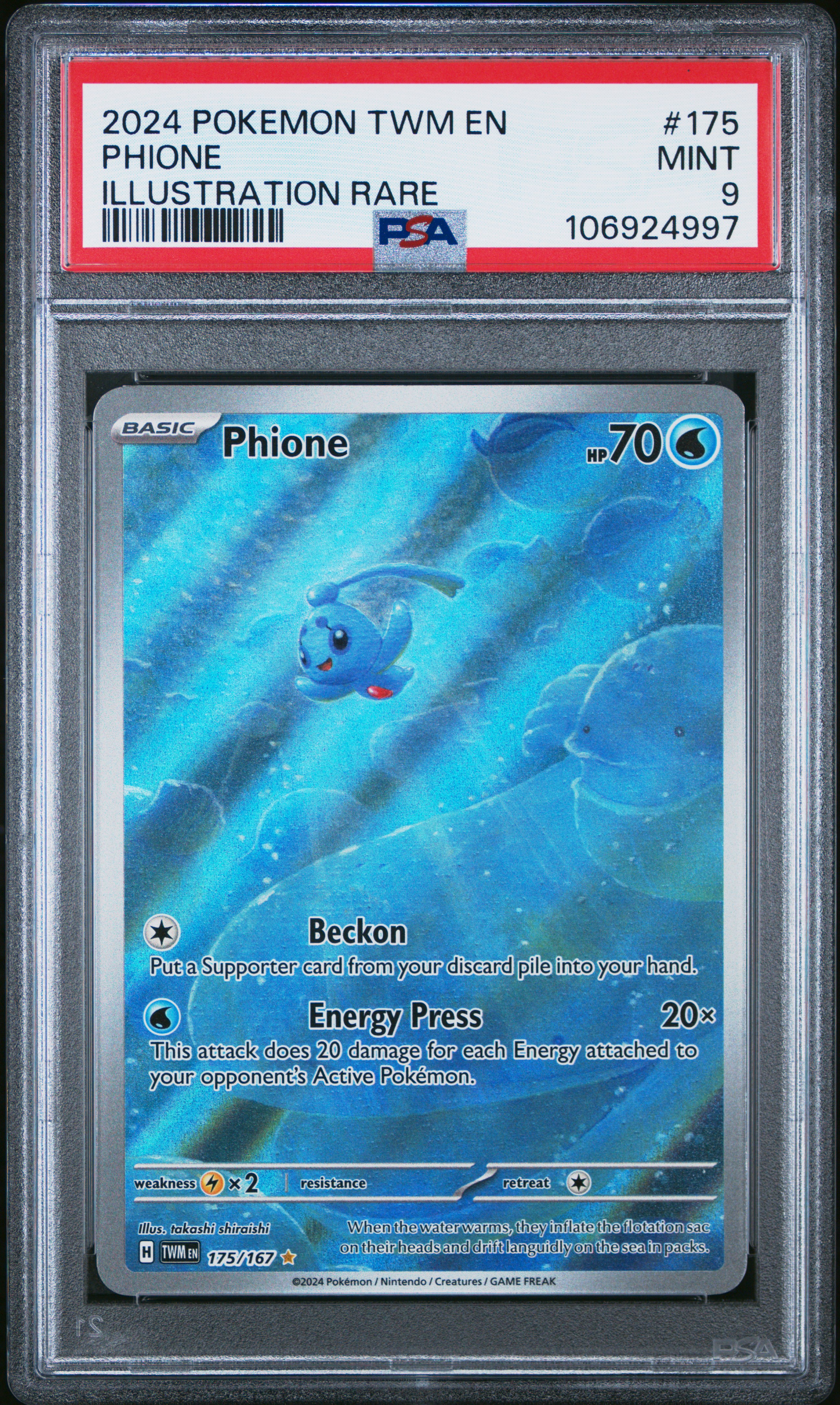 2024 #175 Phione PSA 9 Twm EN-Twilight Masquerade