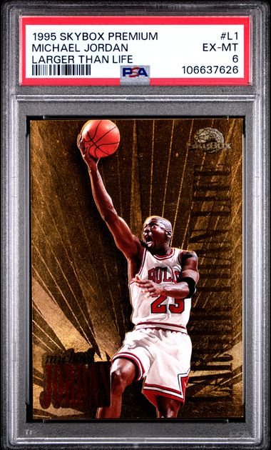 1995 Skybox Skybox Premium Larger Than Life LARGER THAN LIFE #L1 Michael Jordan front