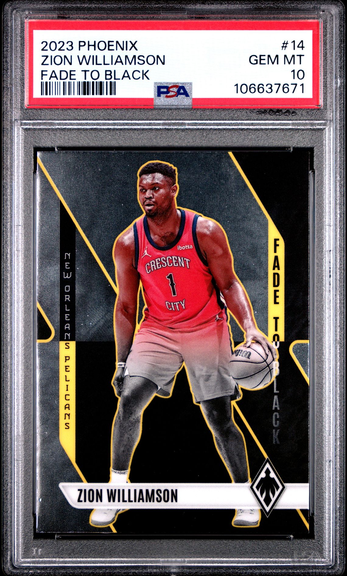 2023 Panini PANINI PHOENIX FADE TO BLACK #14 Zion Williamson front