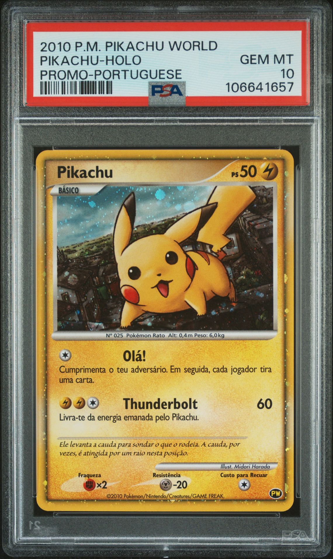 2010 Pokemon POKEMON WORLD COLLECTION PROMO-PORTUGUESE Pikachu-Holo front