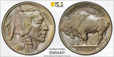 1919 5C 2 Feathers AU53