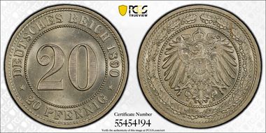 1890-A 20 Pfg J-14 MS65