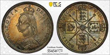 1887 Florin S-3925 Jubilee Head MS64