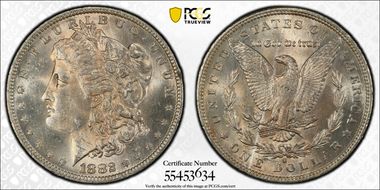 1882-O/S $1 VAM 4, O/S Recessed MS63