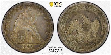 1846-O $1 AU53
