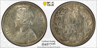 1888-B Rupee SW-6.108 Incuse MS61