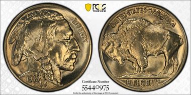 1938-D 5C Buffalo MS65