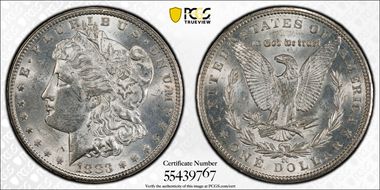 1883-CC $1 AU58