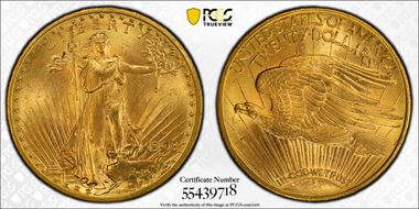 1908-D $20 Motto MS64+