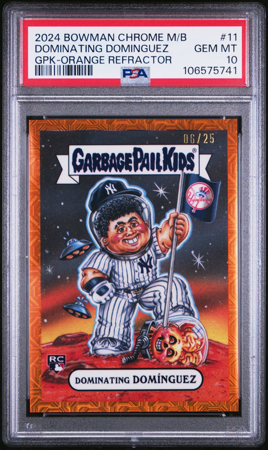 2024 Bowman Chrome BOWMAN CHROME MEGA BOX BOWMAN GPK ORANGE REFRACTOR #11 Dominating Dominguez front