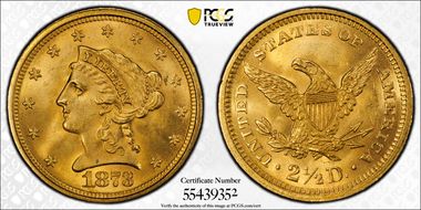 1873 $2.50 Open 3 MS65