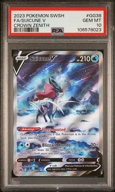 2023 Pokemon Sword And Shield Crown Zenith Fa/Suicune V #Gg38 (Crown Zenith) Gem Mt 10 front