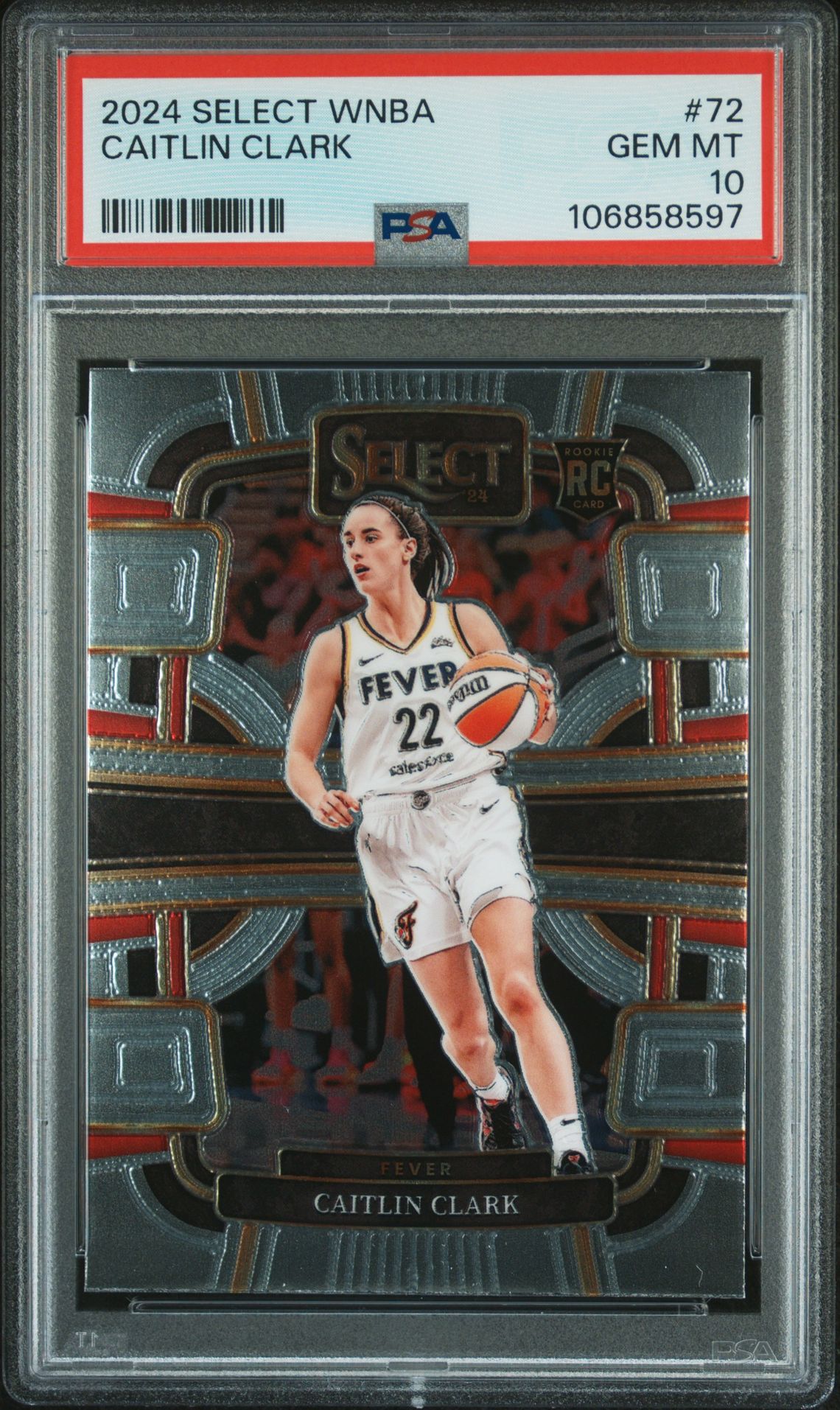 2024 Panini Select Wnba Caitlin Clark #72 Gem Mt 10 front