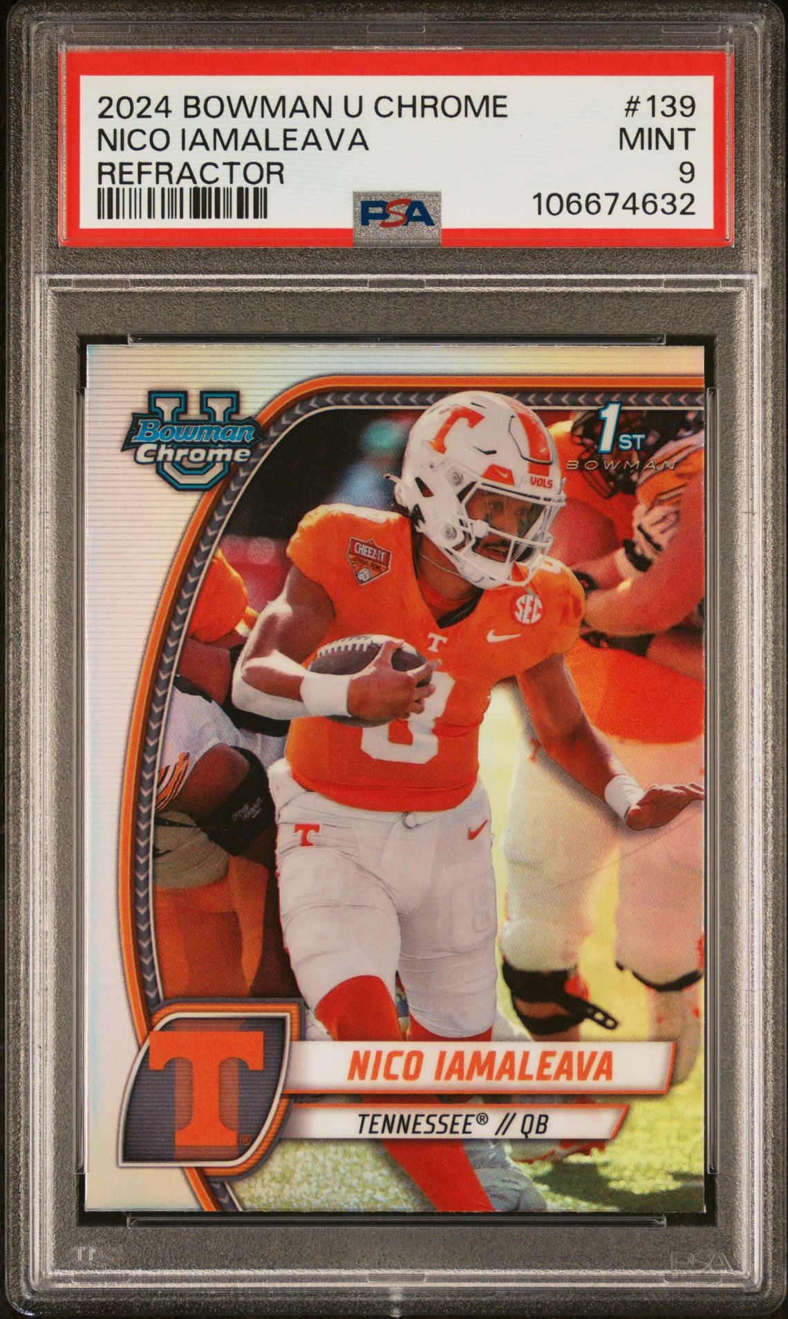 2024 Bowman BOWMAN UNIVERSITY CHROME REFRACTOR #139 Nico Iamaleava front