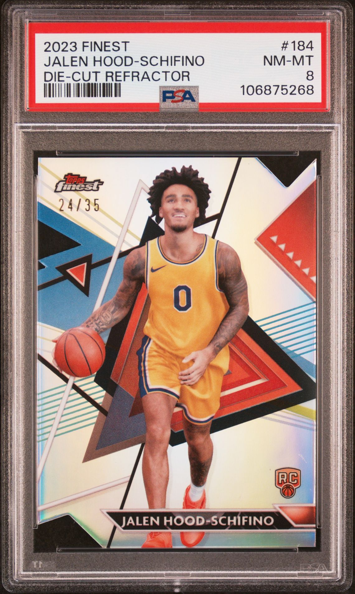2023 Topps TOPPS FINEST DIE-CUT REFRACTOR #184 Jalen Hood-Schifino front