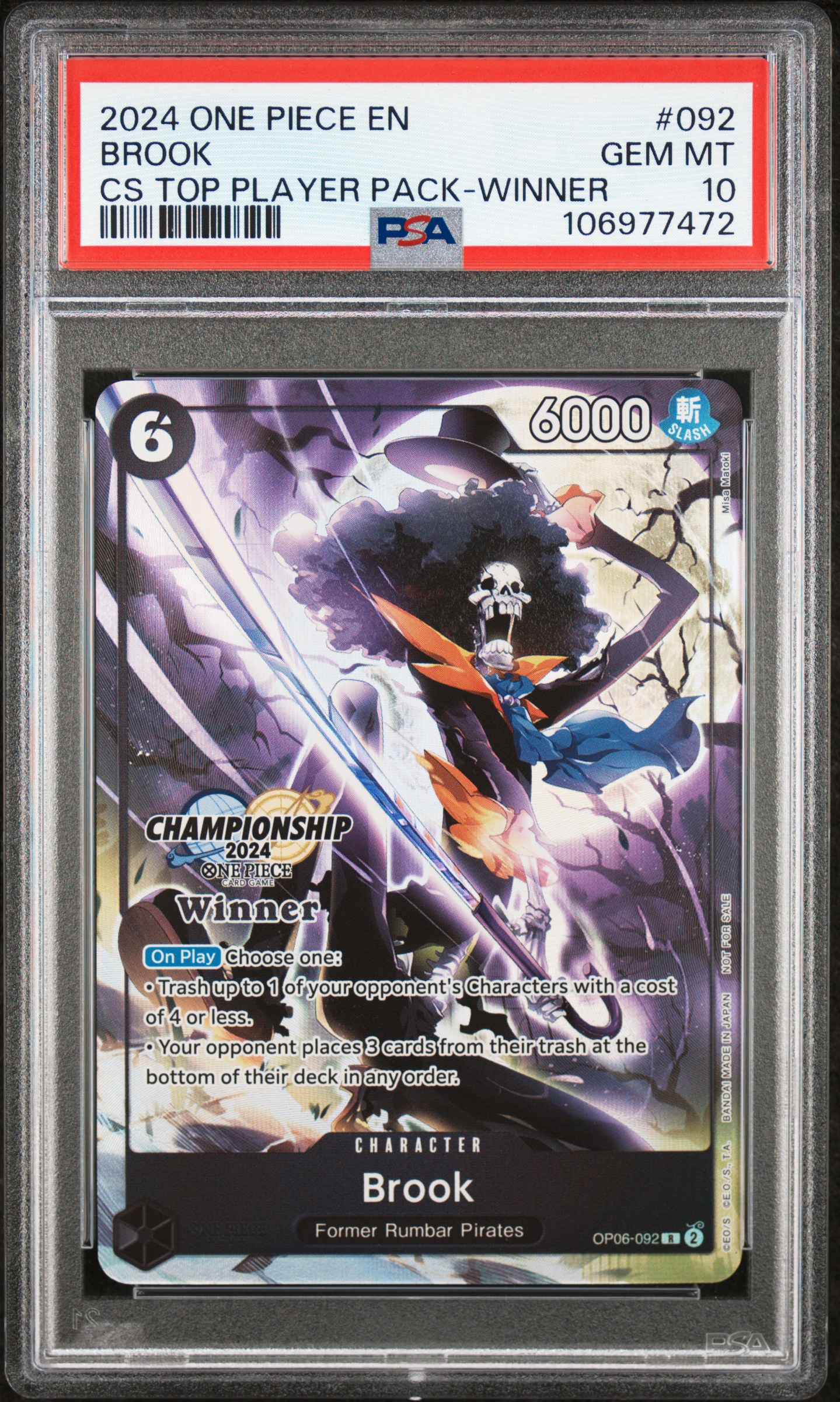 2024 One Piece Extra Booster #046 Brook front